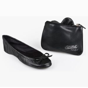 🆕 Sidekicks Heelin' Good, Black, Travel Ballet Emergency Flats Slipper, NWT